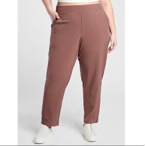 Athleta Brooklyn Ankle Pants Pull-On Lightweight Mineral Brown‎ Size 24